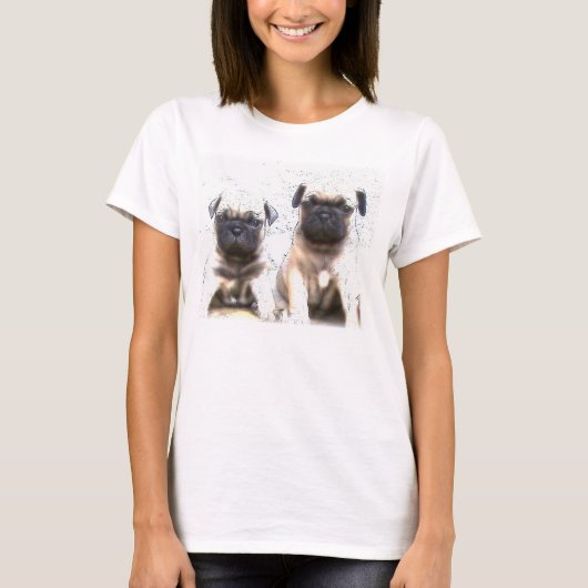 パグの子犬のTシャツ Tシャツ (正面)