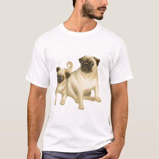 パグの子犬のTシャツ Tシャツ (正面)