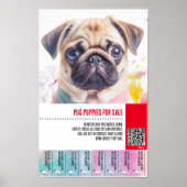 パグの子犬販売チラシテンプレート ポスター (正面)