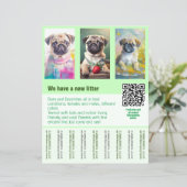パグの子犬販売チラシテンプレートQRコード (スタンド正面)