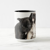 パグの子犬3頭 マグカップ (中央)