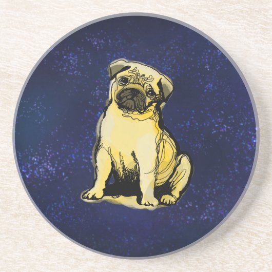 パグの子犬 コースター (正面)