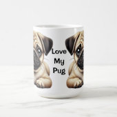 パグの子犬 コーヒーマグカップ (中央)
