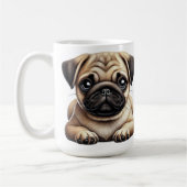 パグの子犬 コーヒーマグカップ (左)