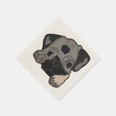 パグの子犬 スタンダードカクテルナプキン (角)