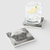 パグの子犬 ストーンコースター (横)