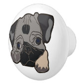 パグの子犬 セラミックノブ (右)