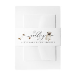 パグの子犬 ドッグオーナー 結婚 書道 招待状ベリーバンド