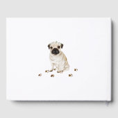 パグの子犬 ペット 結婚 カリグラフィー ゲストブック (裏面)