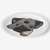 パグの子犬 ペーパープレート (アングル)