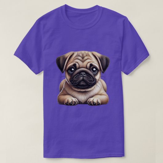 パグの子犬 Tシャツ (デザイン正面)