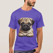 パグの子犬 Tシャツ (正面)