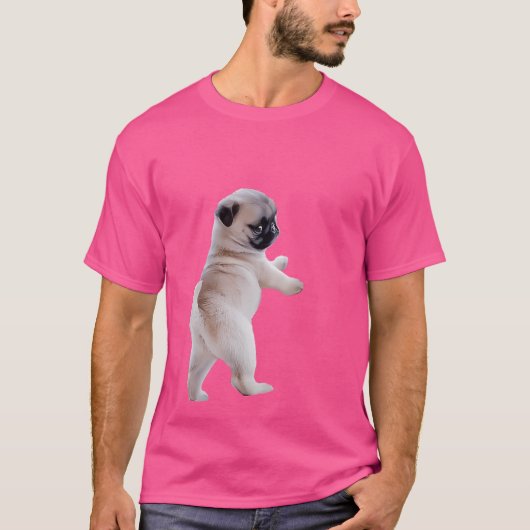 パグの子犬 Tシャツ (正面)