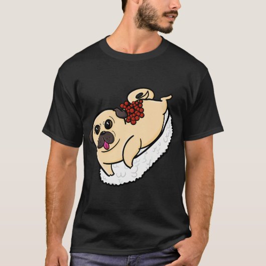 パグの寿司 Tシャツ (正面)