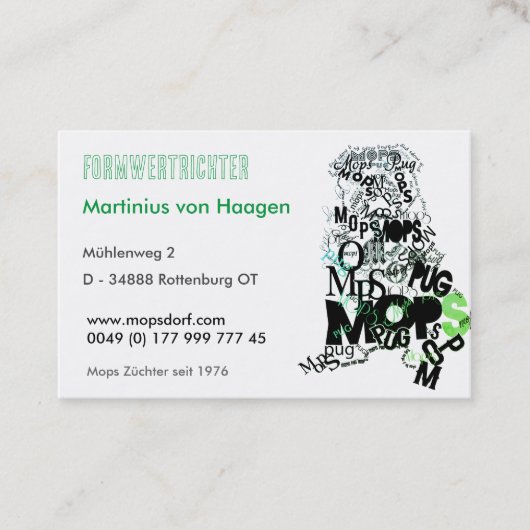 パグの専門家 名刺 (正面)