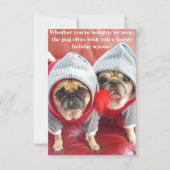 パグの小妖精や小人 招待状 (正面)