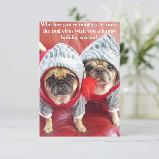 パグの小妖精や小人 招待状 (スタンド正面)