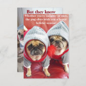 パグの小妖精や小人 招待状 (正面/裏面)