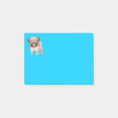 パグの小犬の漫画の写実的なブルーノート ポストイット (正面)