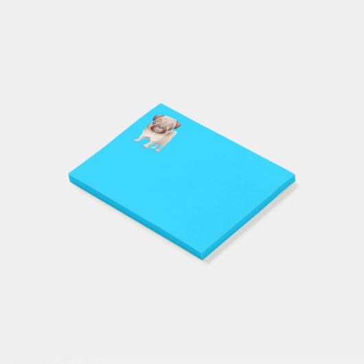 パグの小犬の漫画の写実的なブルーノート ポストイット (アングル)