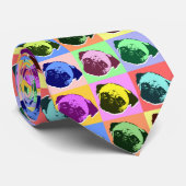 パグの小犬愛ハートパターン ネクタイ (ロール)