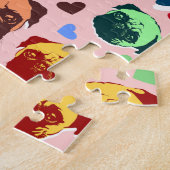 パグの小犬愛ハート ジグソーパズル (側面)