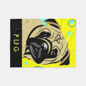 パグの恋人のギフト フリースブランケット (正面(横))