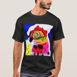 パグの抽象芸術 カラフル パグ アート 水彩 パグ Tシャツ