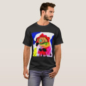 パグの抽象芸術 カラフル パグ アート 水彩 パグ Tシャツ (正面フル)
