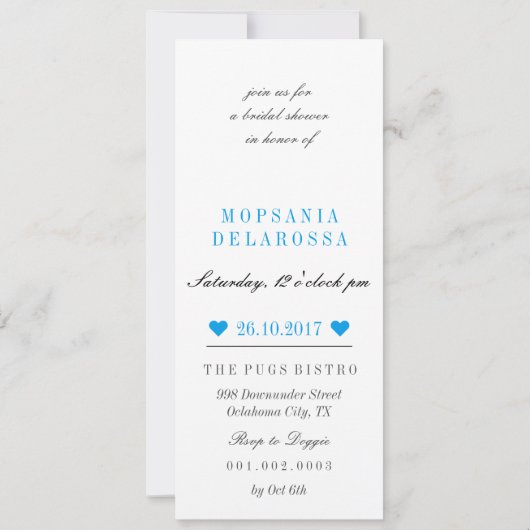 パグの招待状 招待状 (裏面)