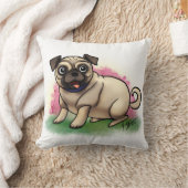 パグの枕 クッション (ブランケット)
