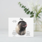 パグの歴史とデザイン ポストカード (スタンド正面)