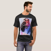 パグの水彩画ポートレート Tシャツ (正面フル)