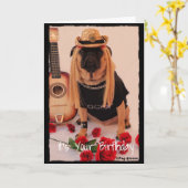 パグの溝 カード (黄色い花)