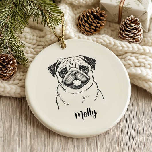 パグの犬のクリスマス オーナメント
