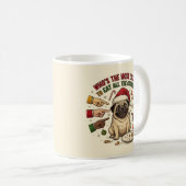パグの犬の面白いクリスマスマグ コーヒーマグカップ (正面右)