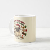 パグの犬の面白いクリスマスマグ コーヒーマグカップ (正面左)