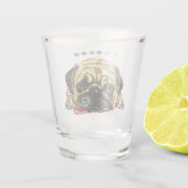 パグの犬の面白いショットグラス - 乾杯 ショットグラス (裏面)