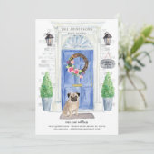 パグの玄関ドアの移動案内 招待状 (スタンド正面)