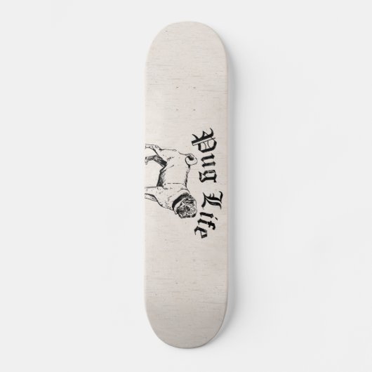 パグの生命おもしろい犬のギャング スケートボード (正面)