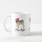 パグの生命Ganstaのコーヒー・マグ コーヒーマグカップ (左)