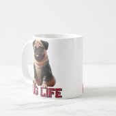 パグの生活 かわいい犬 コーヒーマグカップ (正面左)