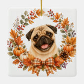 パグの秋リース セラミックオーナメント (裏面)