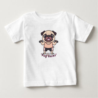 「パグの筋肉ベビーTシャツ – かわいい&面白い」 ベビーTシャツ