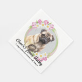 パグの結婚式のナプキンに犬の写真 スタンダードランチョンナプキン (角)