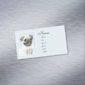 パグの絵画-かわいい元の犬の芸術 マグネット名刺 (インサイチュ)