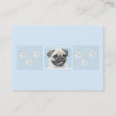 パグの絵画-かわいい元の犬の芸術 名刺 (裏面)