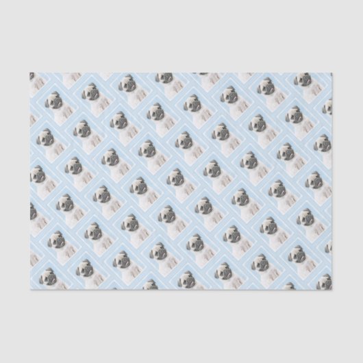 パグの絵画-かわいい元の犬の芸術 薄葉紙 (正面)