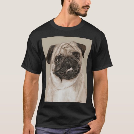パグの絵画 Tシャツ (正面)