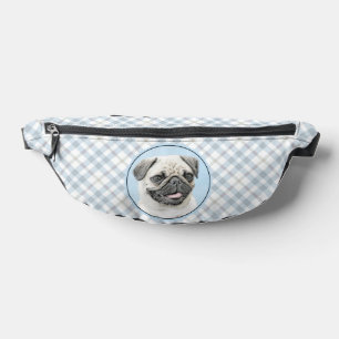 パグの絵 ファウン シルバー かわいい オリジナル ペット 犬 アート ファニーパック